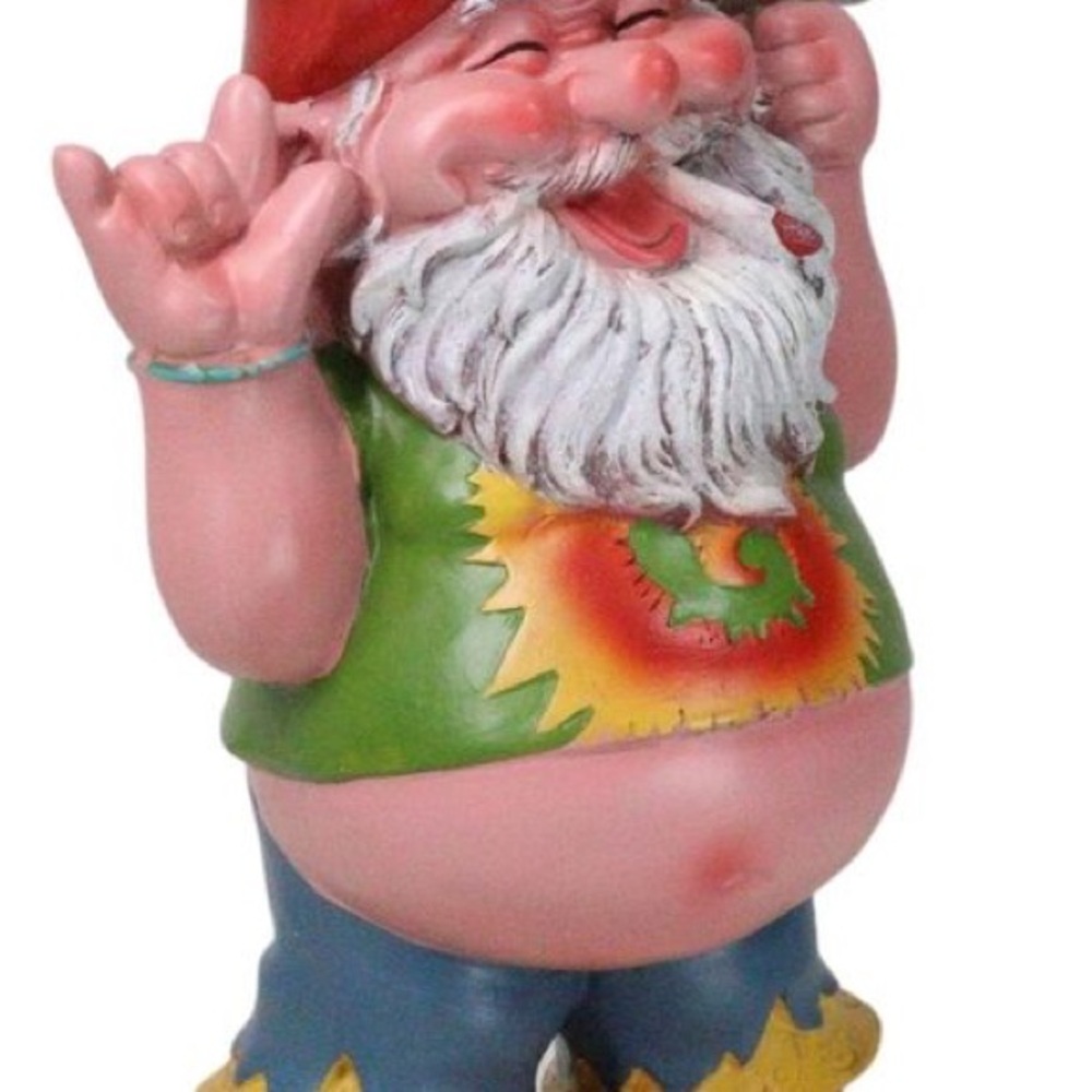 Ebros Free Spirited Hippie Garden Old Fat Mr Gnome Statue Keep On The Grass - Picture 4 of 7